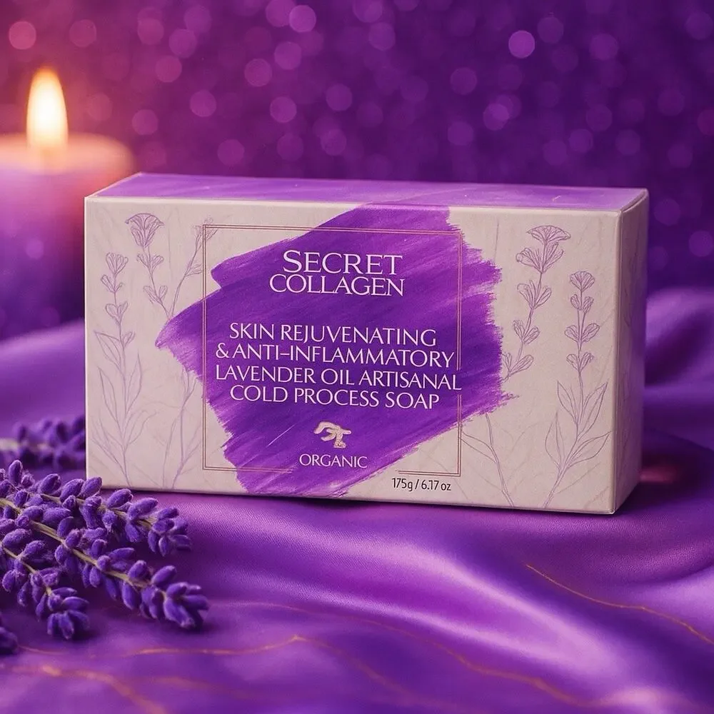 Secret Collagen Lavender Rejuvenating Soap • Anti-Inflammatory • Artisan Cleanse